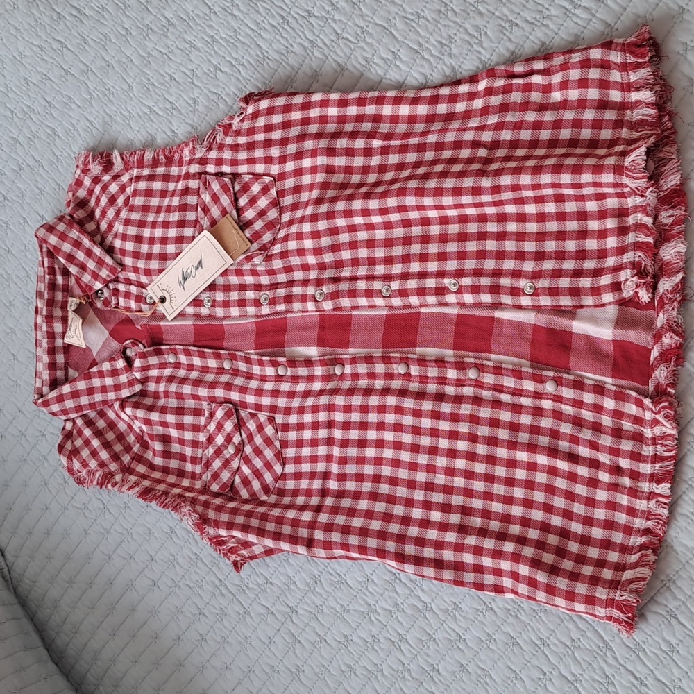 White Crow Plaid Gingham Vest